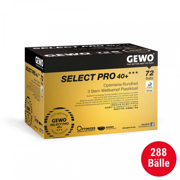 Gewo Balls Set 4 x Select Pro 40+*** (72) white (288 balls)