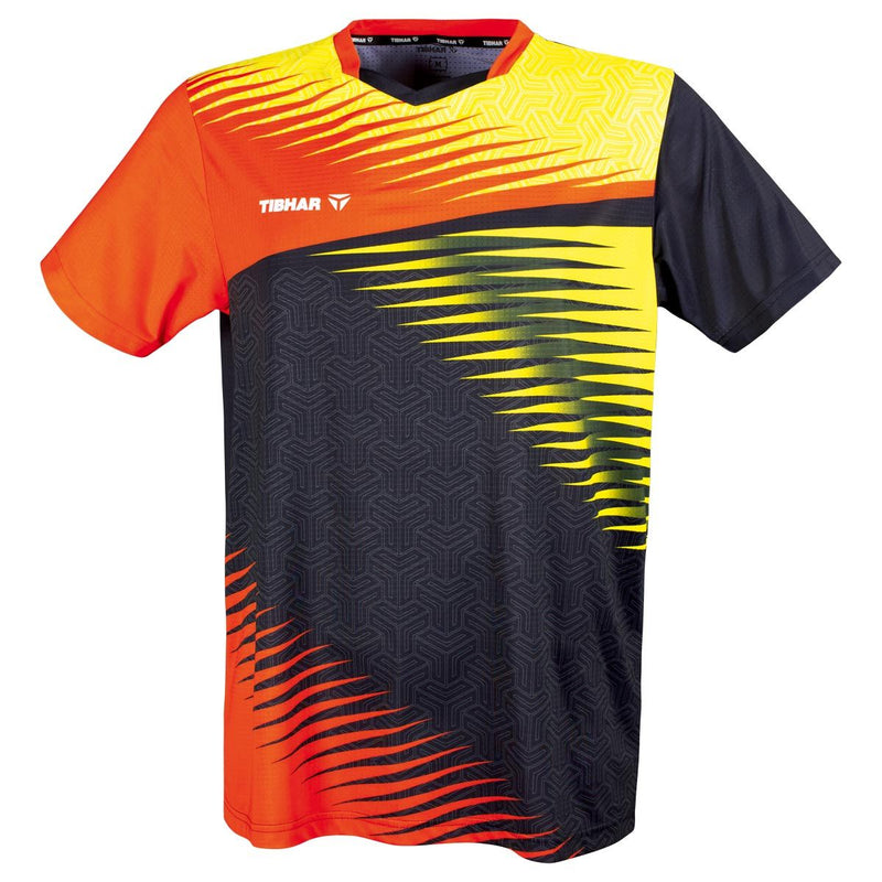 Tibhar shirt Azur oranje/zwart