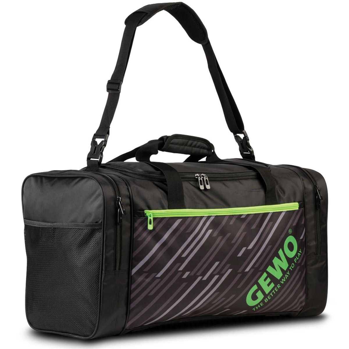 Gewo Sportsbag Stripes L black/lime