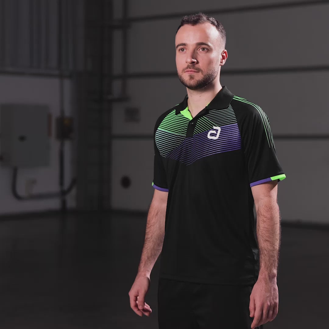 Charger la vidéo : Andro Shirt Avos Coton noir/vert